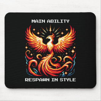 Mousepad Reiniciar no Estilo Phoenix Pixel Revival Arte de 