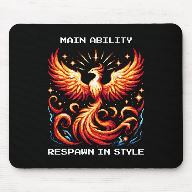 Mousepad Reiniciar no Estilo Phoenix Pixel Revival Arte de  (Frente)