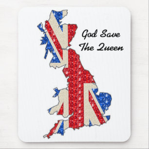 Mousepad Reino Unido Bandeira Deus Salve A Rainha