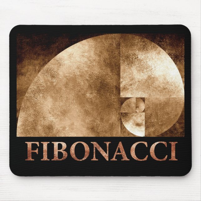 Mousepad Relação dourada, espiral de Fibonacci (Frente)