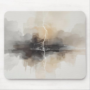 Mousepad Relâmpago Abstrato em Tons Neutros Impressão