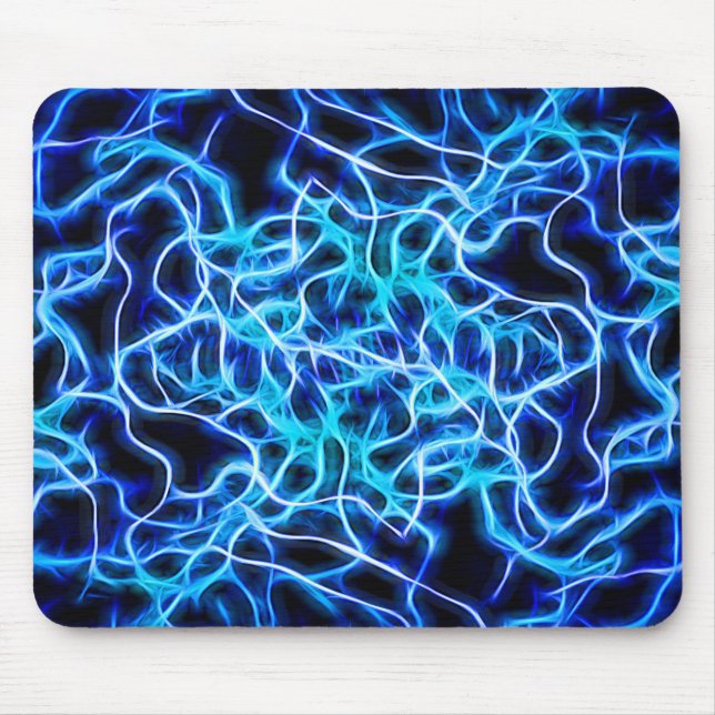 Mousepad Relâmpago de bobina azul-neon elétrico (Frente)