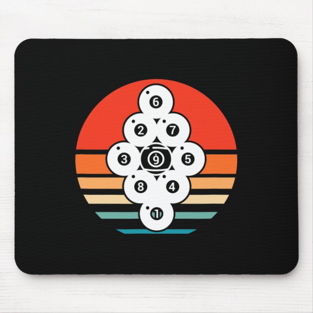 Mousepad Relatório de Bola do Billiard Player 9 do Billiard (Frente)