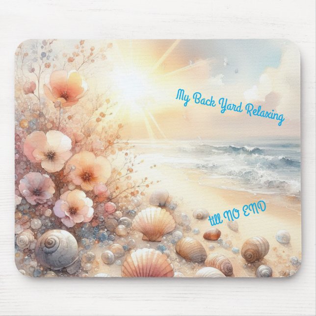 Mousepad Relaxando em uma Praia em Algum Lugar (Frente)