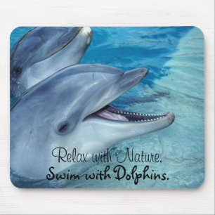 Mousepad Relaxe com natureza, natação com golfinhos
