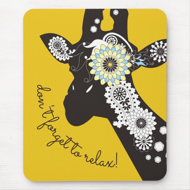 Mousepad Relaxe - Girafa Legal Amarelo Funky (Frente)