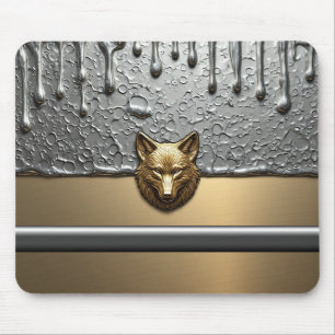 Mousepad Relevo de Lobo Dourado com Efeito de Gotejamento d