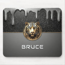 Relevo de Tigre Dourado Com Textura Metálica 🐯