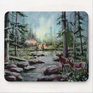 Mousepad RELÓGIO de 2 CERVOS por SHARON SHARPE