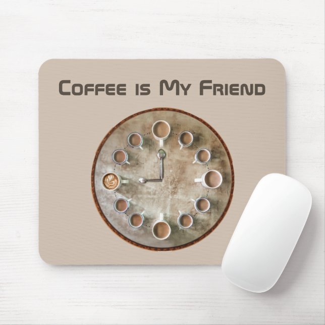 Mousepad Relógio de Café (Com mouse)