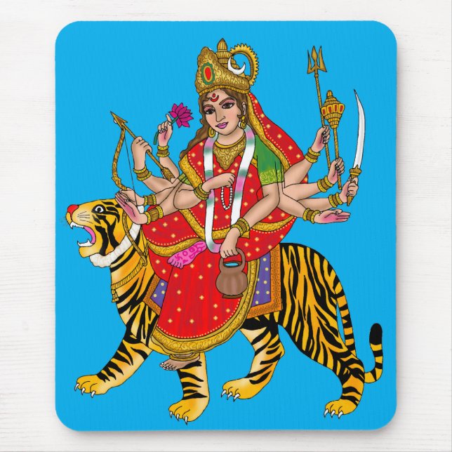 Mousepad Relógio de Parede da Deusa Chandraghanta (Frente)