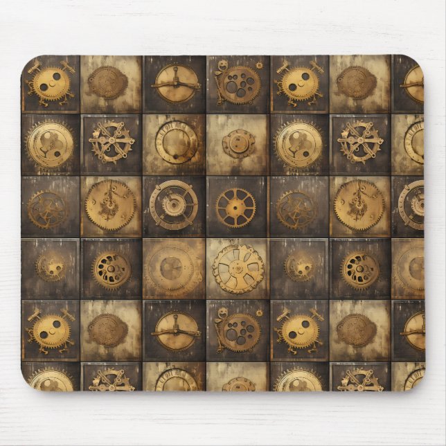 Mousepad Relógio Russo Steampunk Grunge (15) (Frente)