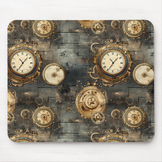 Mousepad Relógio Russo Steampunk Grunge (8) (Frente)