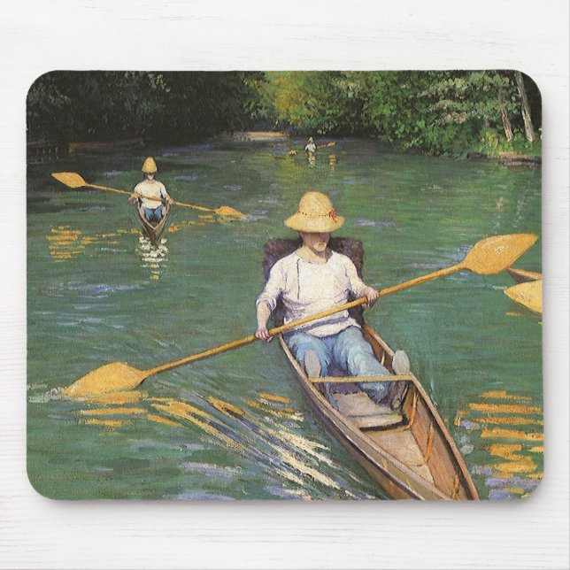 Mousepad Remadores de Gustave Caillebotte, Arte Fino Antigo (Frente)