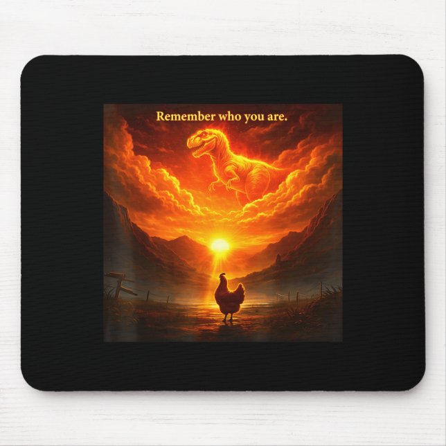 Mousepad Remember Who Are You Dinosaur Chicken Cool Funny G (Frente)