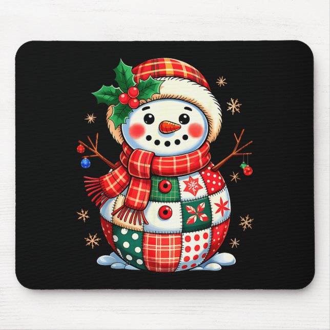 Mousepad Remendo de Natal Boneco de Neve - Estética de Féri (Frente)
