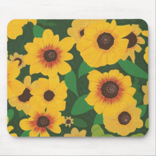 Mousepad Remendo dos girassóis amarelos que pintam em