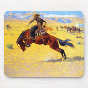 Mousepad Remington Old West Horse and Cowboy