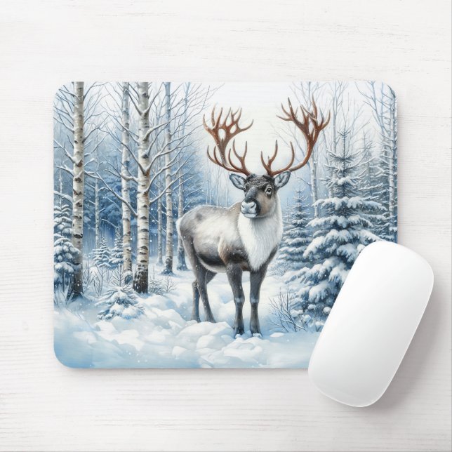 Mousepad Rena da Floresta no Tapete de Ratos da Vida Selvag (Com mouse)