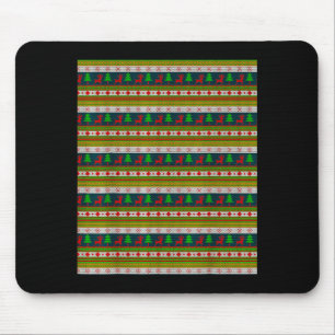 Mousepad Rena E Árvore De Natal Padrão De Tricô 