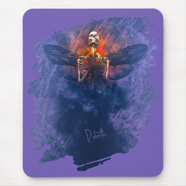 Mousepad Renascimento. Esqueleto com asas ascensões (Frente)