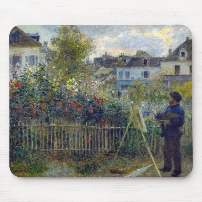 Mousepad Renoir - Claude Monet Pintura em seu Jardim (Frente)