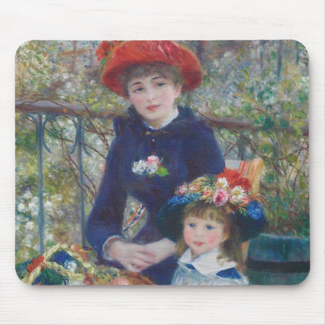Mousepad Renoir Duas Irmãs Varanda Impressionismo Francês  (Frente)
