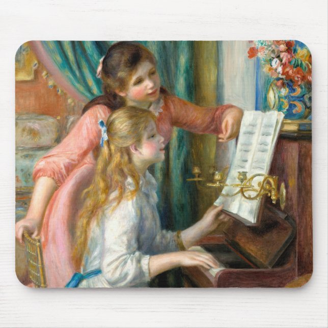 Mousepad Renoir Girls no Piano Impressionismo Pintura (Frente)