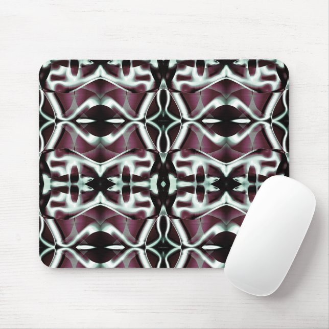 Mousepad Repetição das curvas opacas vermelha e gradiente (Com mouse)