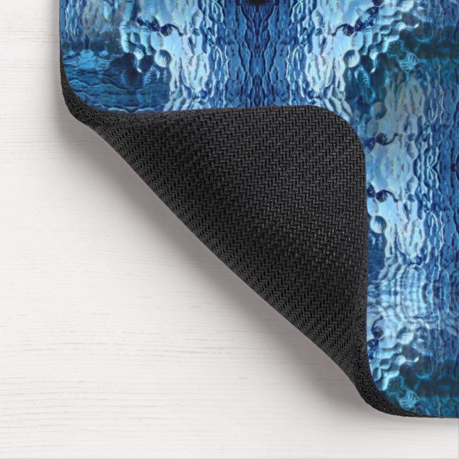 Mousepad Repetição de vidro torto e martelado azul (Canto)