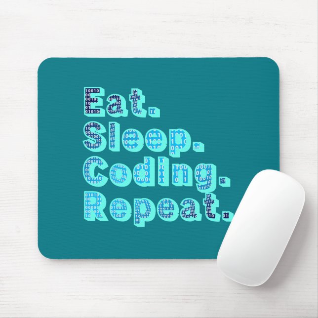 Mousepad Repetir Codificação do Sono - Engraçado Humor Técn (Com mouse)