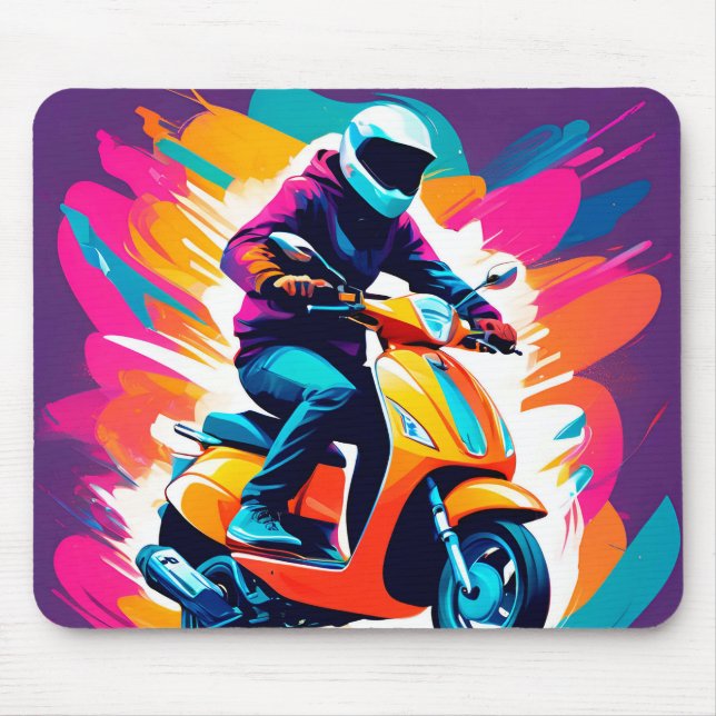 Mousepad Representação Artística Colorida de uma Pessoa Pil (Frente)