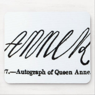 Mousepad Reprodução da assinatura da rainha Anne