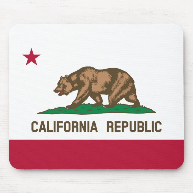 Mousepad República Califórnia Cali Bandeira do Urso, Estado (Frente)