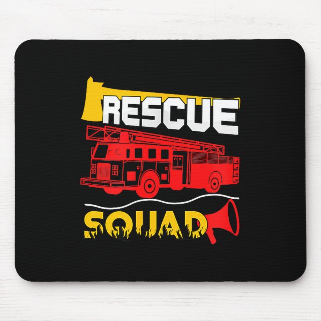 Mousepad Rescue Squad Lifesaver Fireman Gift Proud Firefigh (Frente)