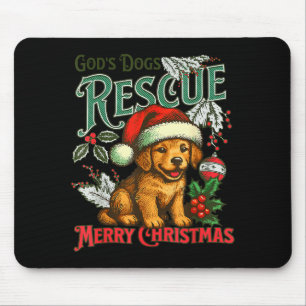 Mousepad Resgate de Cães de Deus Natal Papai Noel Retriever
