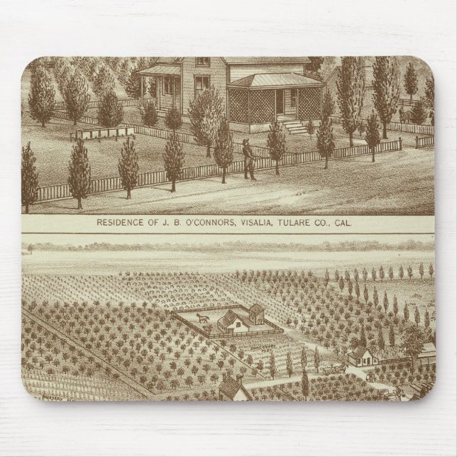 Mousepad Residência, viveiro, estável, Visalia, Cal (Frente)