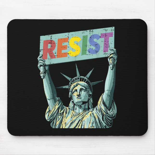 Mousepad Resistência à Estátua Arco-Íris Liberdade Protesto (Frente)