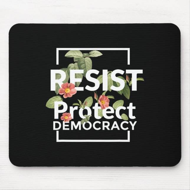 Mousepad Resistência Proteger Democracia Estilo Boho Sutil  (Frente)