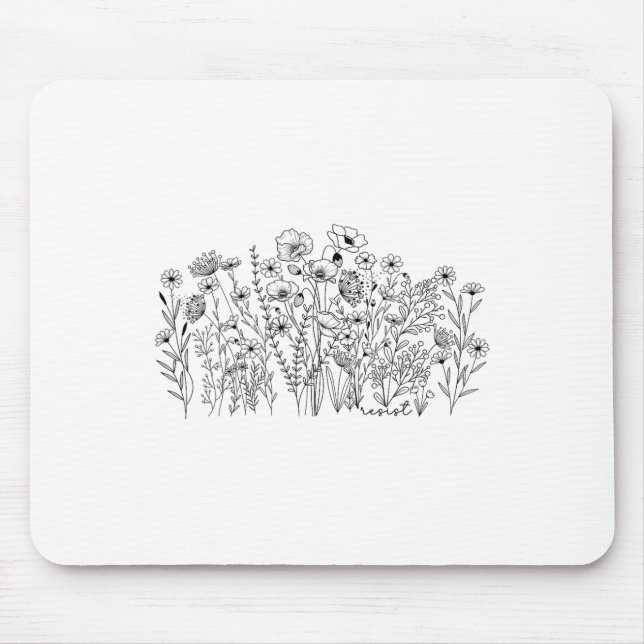 Mousepad Resistência Sutil Floral Botânica Protesto Liberal (Frente)