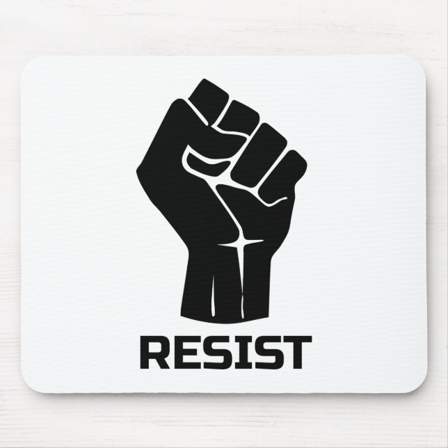 Mousepad Resistir com punho - em preto (Frente)