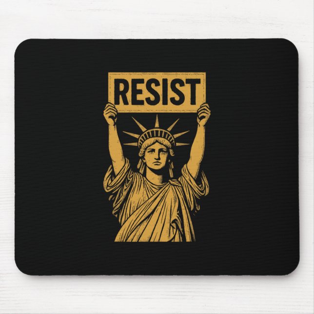 Mousepad Resistir Estátua da Liberdade Rebelde Protesto Con (Frente)