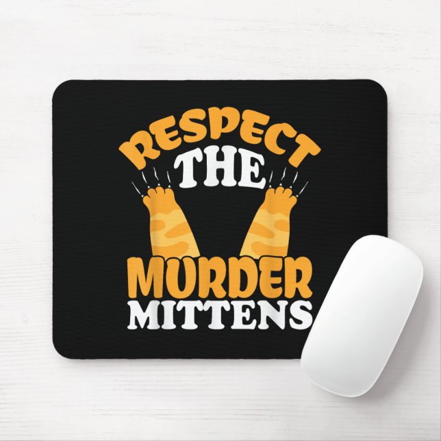 Mousepad Respeite O Dono de Gato Luvas de Assassinato Prese (Com mouse)
