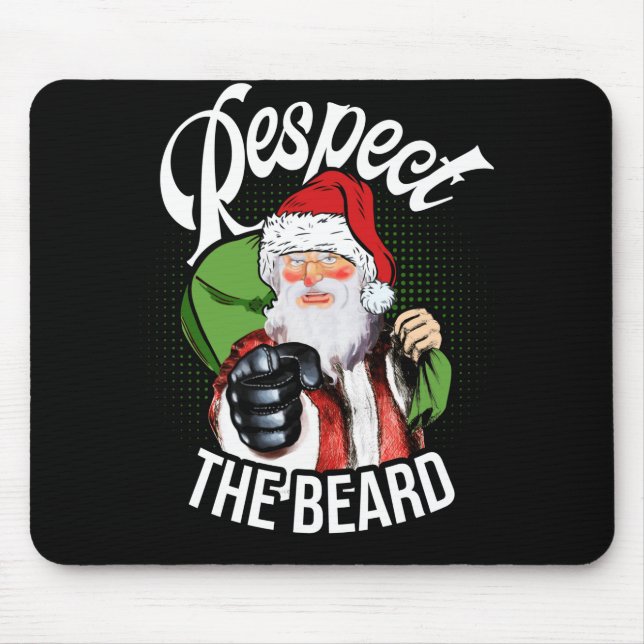 Mousepad Respeite o Natal da Barba Papai Noel Engraçado (Frente)
