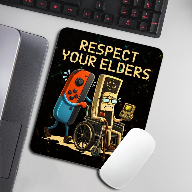 Mousepad Respeite Seus Anciãos Controle de Jogos Retro Dive (Criador carregado)