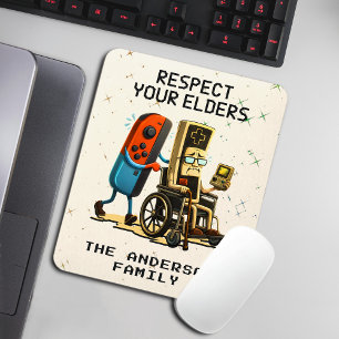Mousepad Respeite Seus Anciãos Controle de Jogos Retro Dive
