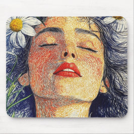 Mousepad Respire Com A Daisies A Mulher Do Retrato Da Natur