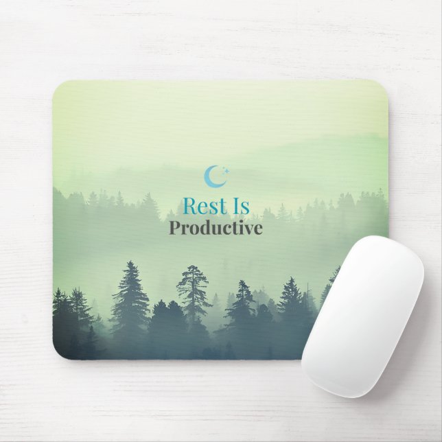 Mousepad Rest Is Productive – Minimal Motivational Mouse Pa (Com mouse)