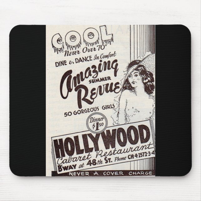 Mousepad Restaurante Hollywood Cabaret 1930 (Frente)