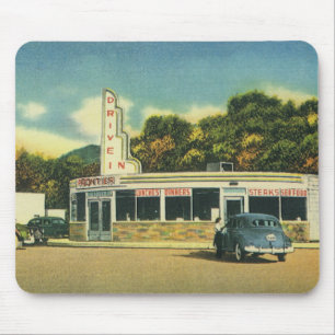 Mousepad Restaurante Vintage, Lanchonete Drive In dos anos
